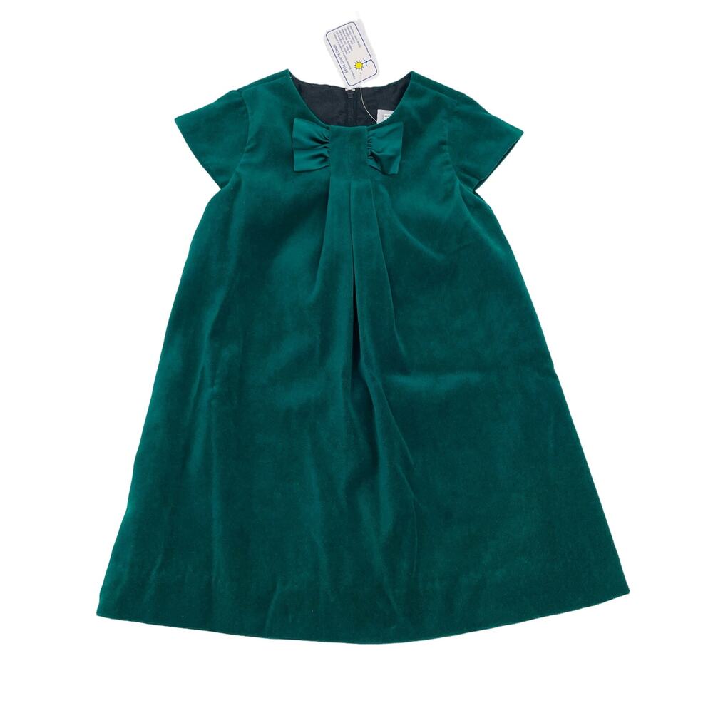 NWT Florence Eiseman Size 9M Green Velvet Dress